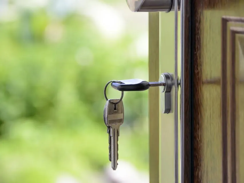 House keys in a front door